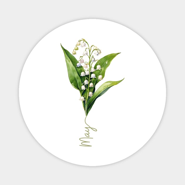 Lily of the Valley - Birth Month Flower for May Magnet by Mistywisp